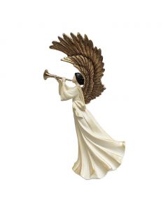 Selection Resin Angel Ornament with Trumpet and Golden Wings
