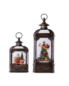 Selection Decorative Christmas Lantern with LED Lights Set 2 Pieces