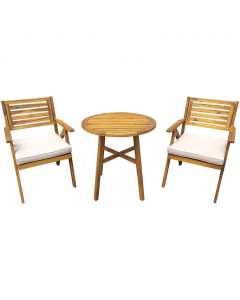 Prestige Acacia Bistro Table and Chair Set 3 Pieces