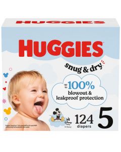 Huggies Snug & Dry Size 5 Baby Diapers / 124 Units