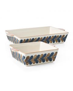 BAUM Ceramic Trays Set Artisan Style 2 Pieces