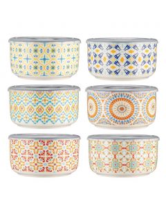 Signature Housewares Storage Container with Plastic Lids Set 6 Pieces