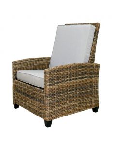 Selection Reclining Chair with Steel Frame and Synthetic Wicker Fabric 74.98 cm x 87 cm x 98 cm / 29.52" x 34.25" x 38.58"
