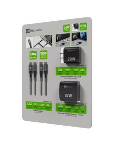 Klip Xtreme Ultralight Wall Charger Set of 2 with 2 USB-C Cables