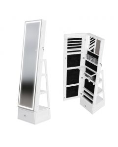 Acento Full-Length Mirror with Jewelry Cabinet and LED Light