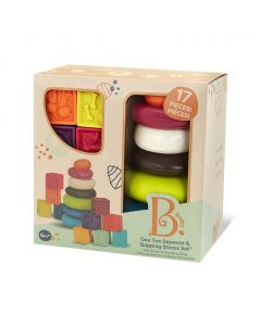 B Toys Set of Stackable Blocks and Rings