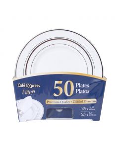 Café Express Premium Plastic Plates 50 Units