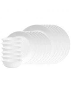 Corelle White Enamel Glass Dinnerware Set 18 Pieces