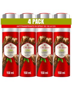 Old Spice Antiperspirant Spray with Firewood and Mint Fragrance 4 Units / 150 mL / 5.1 oz