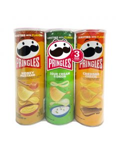 Pringles Honey Mustard, Sour Cream & Onion, and Cheddar Cheese 3-Pack / 158 g / 5.5 oz