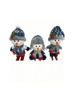 Selection Plush Snowman Christmas Décor Set 3 Pieces