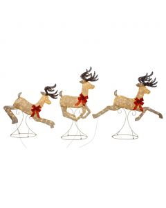 Selection Decorative Christmas Reindeer with LED Lights 3 Pieces