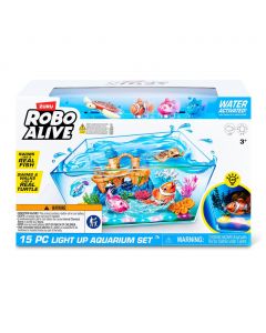 Robo Alive Water Activated Interactive Fish Aquarium with Lights Set 15 Pieces