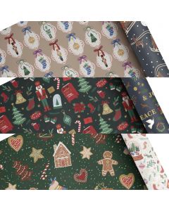 Selection Reversible Gift Wrap Roll Set 3 Units