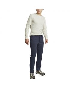 Weatherproof Vintage Navy Pants with Flexible Waist for Men