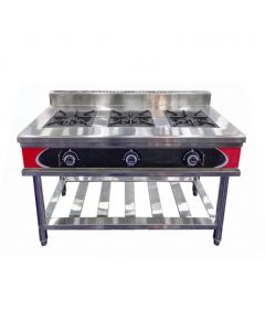 Black Star Commercial Gas Stove with 3 Burners in Stainless Steel BS-GZL-3W