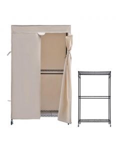 Selection 3-Tier Clothing Rack with Protective Cover and Wheels