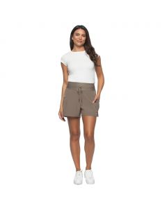 Single Stitch Short with Side Pockets and Elastic Waist for Women