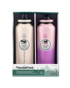ThermoFlask Leak-Proof Straw Beverage Bottle 2 Units / 1.18 L / 40 oz