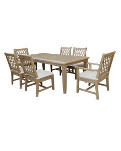 Eucalyptus Wood Outdoor Dining Set 7 Pieces
