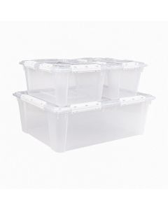 Greenmade Set of Clear Storage Containers with Lids 3 Units