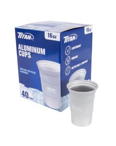 Titan Reusable Aluminum Cups 40 Units / 473 mL / 16 oz