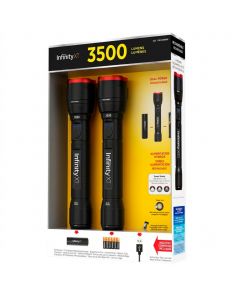 Duracell Infinity Flashlights 3 500 Lumens with Rechargeable Batteries 2 Units