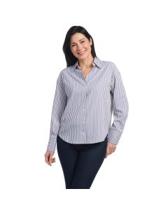 Hilary Radley Women&#039;s Long Sleeve Striped Blouse