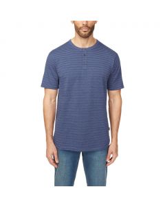 Buffalo Men&#039;s Short Sleeve Striped Henley T-Shirt