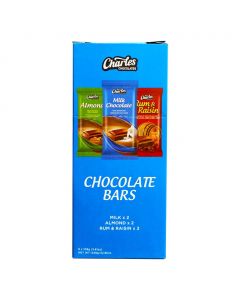 Charles Chocolates Assorted Chocolate Bars 6 Units / 108 g / 3.81 oz