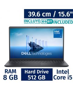 Dell 39.62 cm / 15.6&quot; Laptop Intel Core i5-1334U 8 Gigabytes / 512 Gigabytes LDC15250-5315BLK-PUS + ESET Antivirus