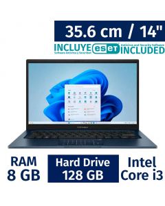 Asus 35.6 cm / 14&quot; Inches Laptop Intel Core i3 8 Gigabytes / 128 Gigabytes X1404VA-I38128 + ESET Antivirus