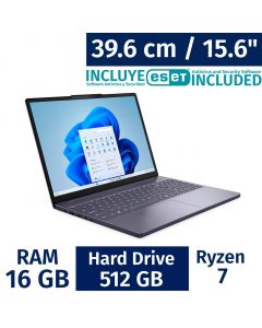 Lenovo 39.6 cm / 15.3&quot; Inches Laptop with AMD Ryzen 7 16 Gigabytes / 512 Gigabytes 83K700TUUS + ESET Antivirus