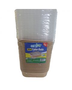 Covebay Disposable Food Storage Containers with Lids 25 Units / 50 Pieces