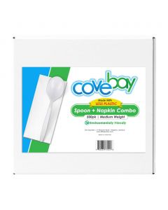 Covebay Disposable Spoons with Individually Wrapped Napkins Combo 500 Units