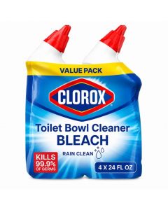 Clorox Rain Clean Toilet Bowl Gel Cleaner with Bleach 4 Units / 710 mL