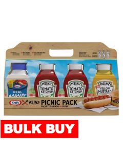 Heinz/Kraft Picnic Pack Ketchup, Yellow Mustard and Mayonnaise 4 Units